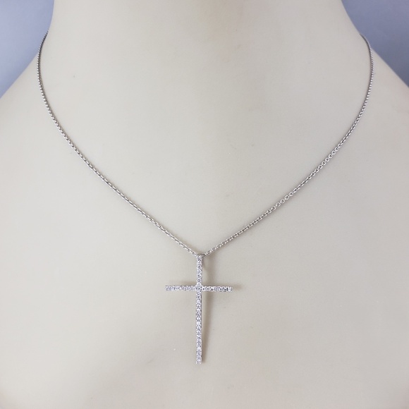 Effy 14 Karat White Gold Diamond Cross Pendant #20599 - Picture 7 of 8